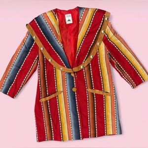 Vintage Hairston Roberson ROPA Southwestern Rayon Studded Wrap Jacket Size 8
